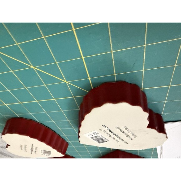 Rose Levy Beranbaum Sweetheart Bakeware Heart Shaped Dish Ceramic Set of 4 Crème - Picture 8 of 14